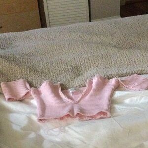 Seek the Label short sleeve top pink strapless